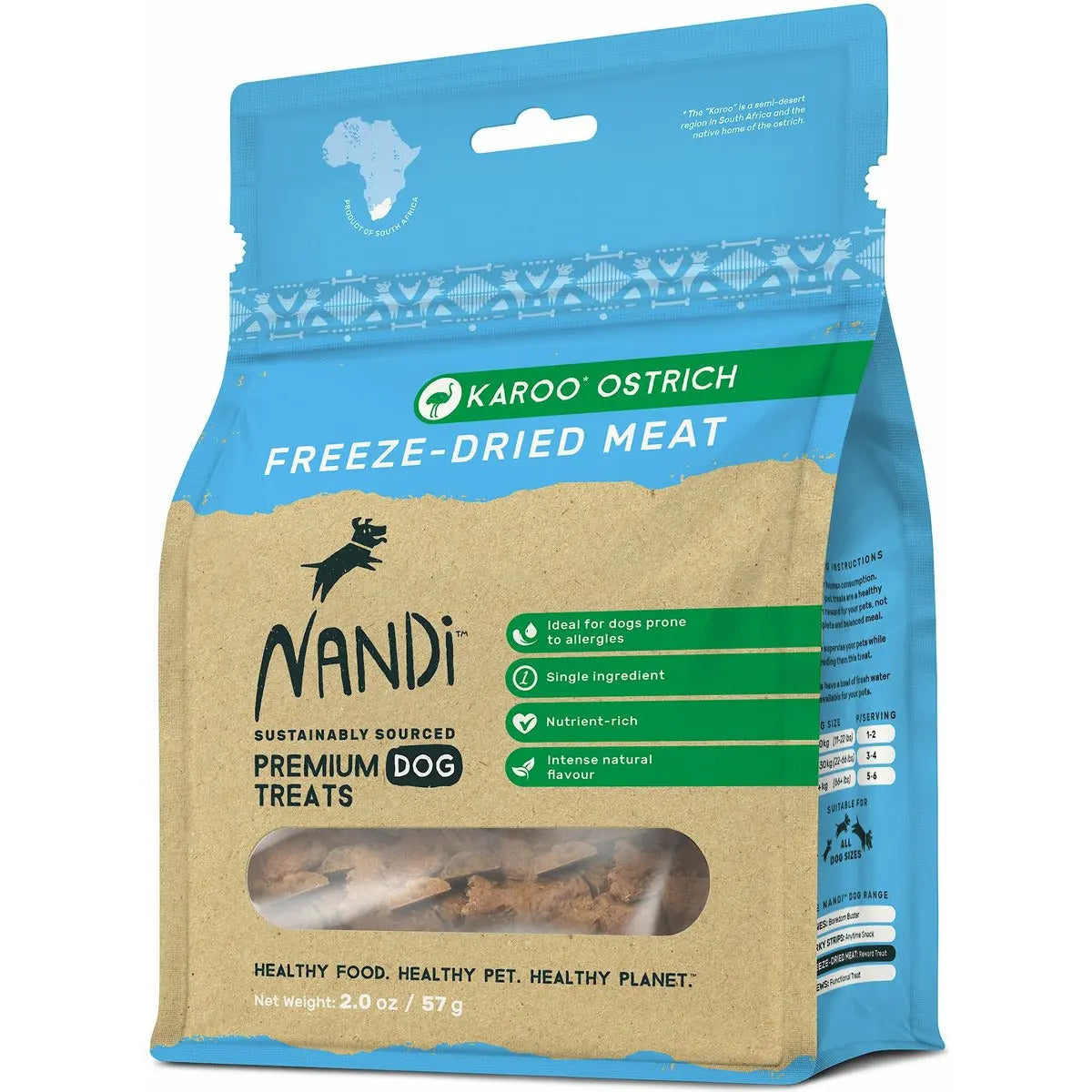 Nandi Karoo Ostrich Freeze-Dried Dog Treats, Nandi