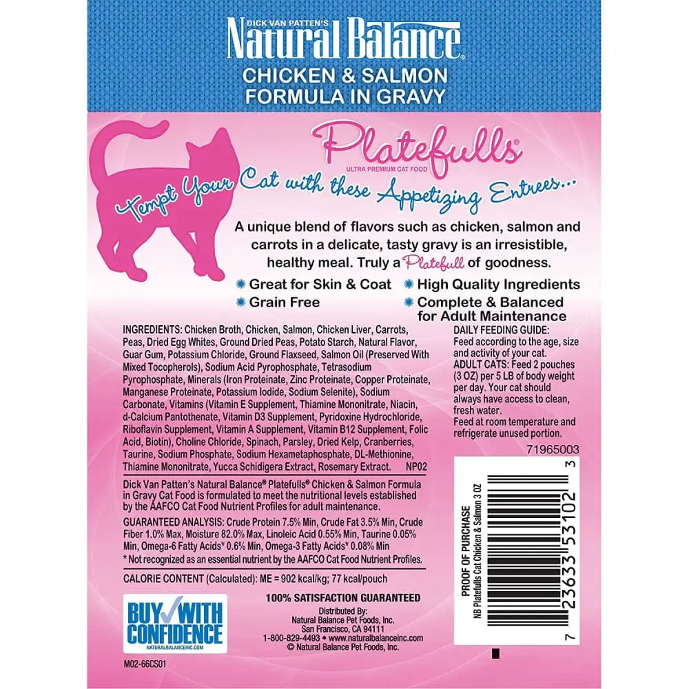 Natural Balance Pet Foods Platefulls Chicken & Salmon Formula in Gravy Cat Wet Food 3 oz, 24 pk Natural Balance CPD