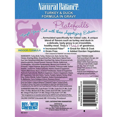 Natural Balance Pet Foods Platefulls Indoor Turkey & Duck Formula in Gravy Cat Wet Food Natural Balance CPD