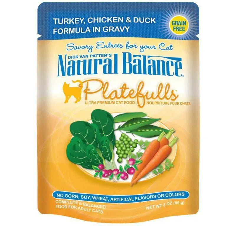 Natural Balance Pet Foods Platefulls Turkey Chicken & Duck Formula in Gravy Cat Wet Food 3 oz, 24 pk Natural Balance CPD