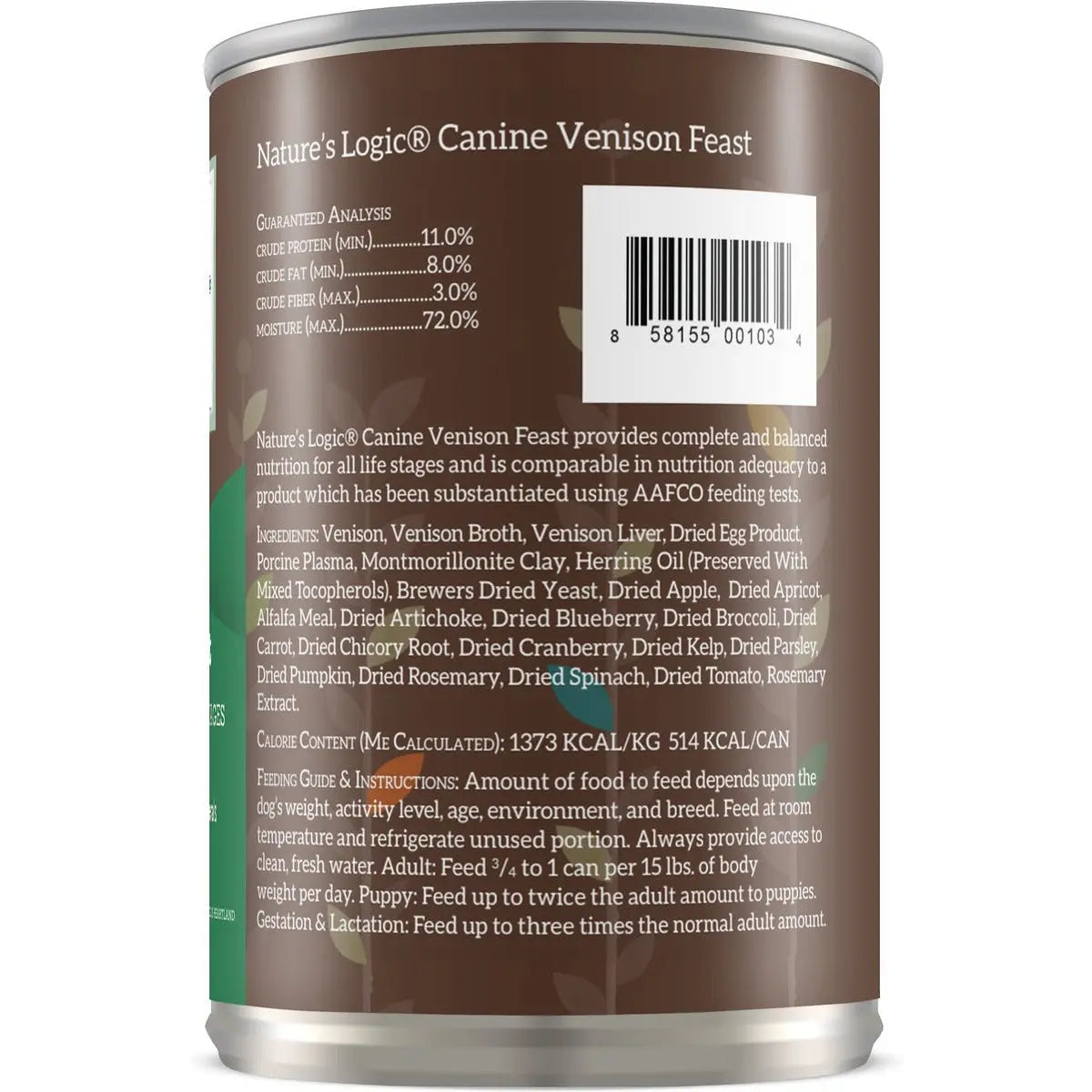 Nature's Logic Canine Venison Feast Grain-Free Canned Dog Food Nature's Logic