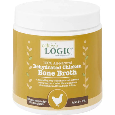 Nature's Logic Dehydrated Chicken Bone Broth Dog & Cat Food Topper 6 oz Nature's Logic