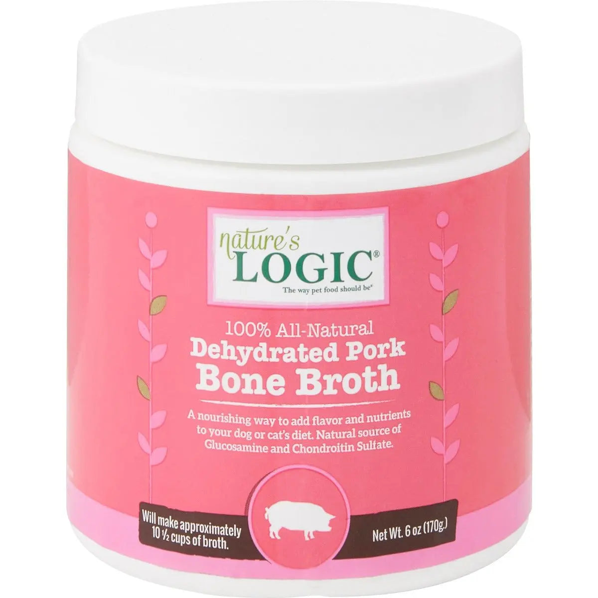 Nature's Logic Dehydrated Pork Bone Broth Dog & Cat Food Topper 6 oz Nature's Logic