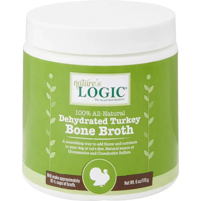 Nature's Logic Dehydrated Turkey Bone Broth Dog & Cat Food Topper 6 oz Nature's Logic