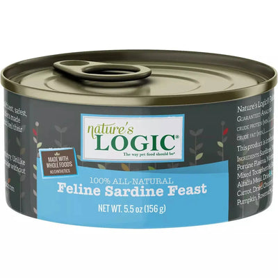 Nature's Logic Feline Sardine Feast Grain-Free Canned Cat Food 5.5 oz Case of 24 Nature's Logic