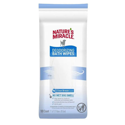 Nature's Miracle Deodorizing Bath Wipes Clean Breeze Scent 100 ct Nature's Miracle