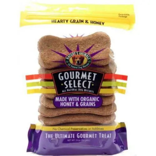 Natures Animals Gourmet Select Hearty Grain and Honey Organic Dog Buscuits Natures Animals