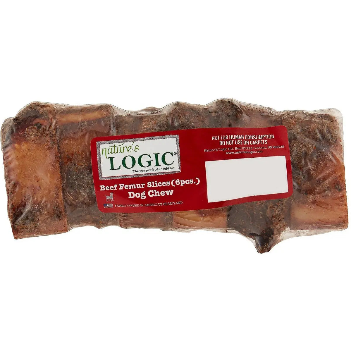Natures Logic Beef Femur Slices Canine Chew Dog Treats,6 count pack Nature's Logic