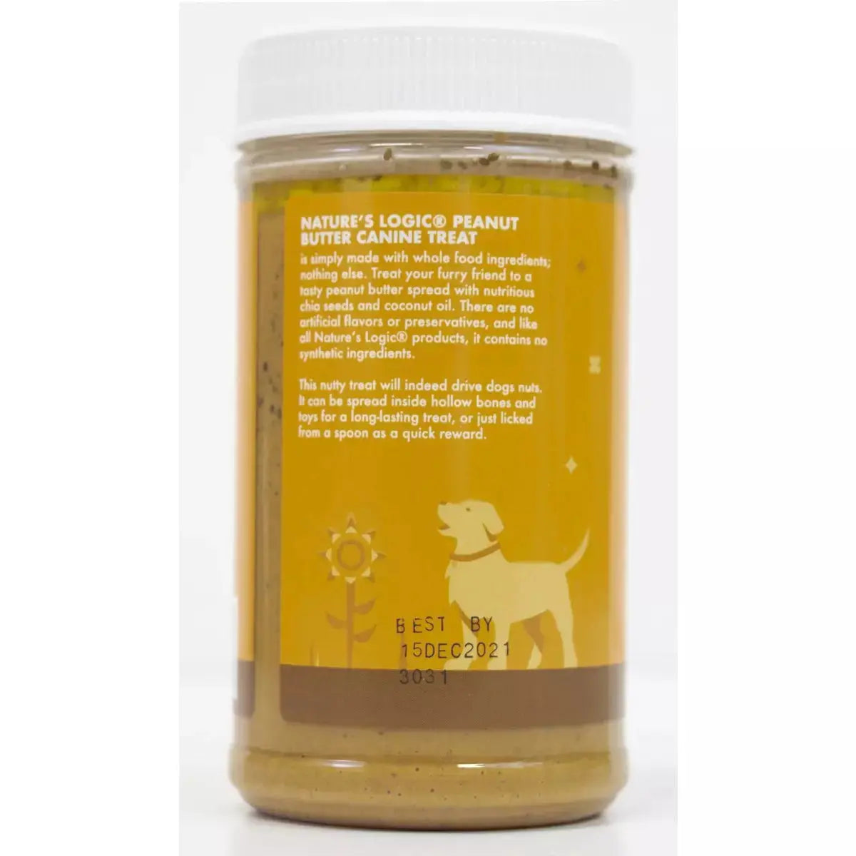 Natures Logic Peanut Butter Canine Dog Treat 12 oz. Jar Nature's Logic
