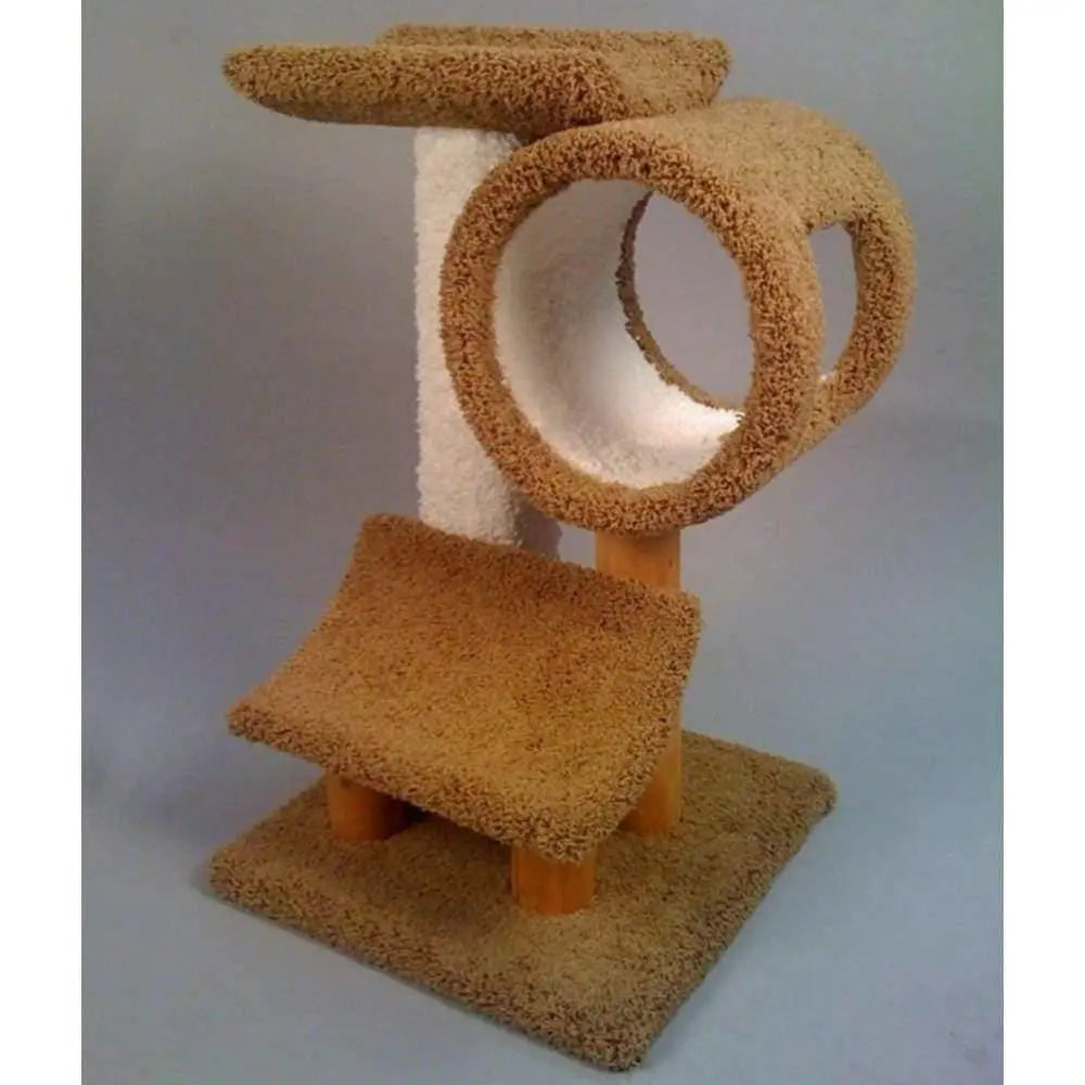 North American Pet Playground with Tunnel and Two Ledges Cat Tree Assorted 32 in North American Pet