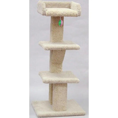 North American Pet Tree with Tray and 2 Shelves Scratcher Cat Tree Tan 44 in North American Pet