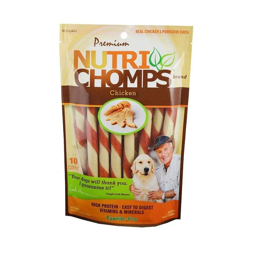 Nutri Chomps Chicken Flavor Mini Twist Dog Treats 6 Inch 10 Count Nutri Chomps
