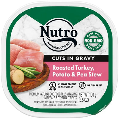 Nutro Products Grain Free Cuts in Gravy Adult Wet Dog Food Roasted Turkey, Potato & Pea Stew Nutro