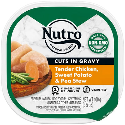 Nutro Products Grain Free Cuts in Gravy Adult Wet Dog Food Tender Chicken, Sweet Potato & Pea Stew Nutro