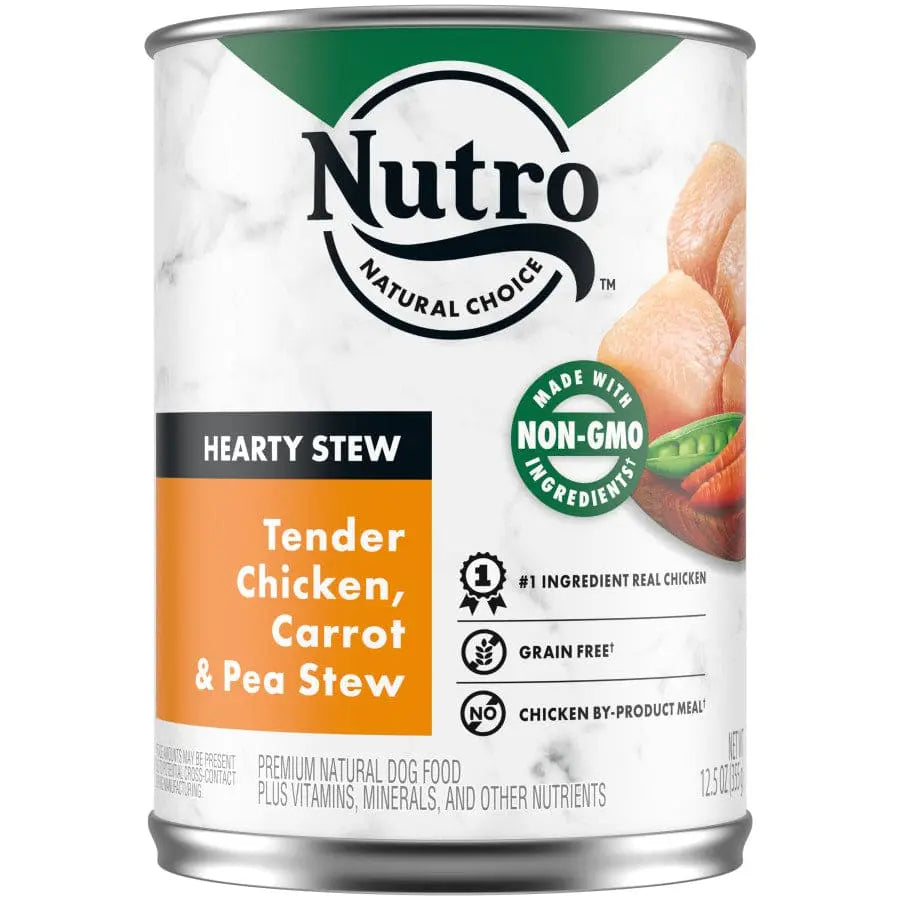 Nutro Products Hearty Stew Cuts in Gravy Adult Wet Dog Food Tender Chicken, Carrot & Pea Stew Nutro