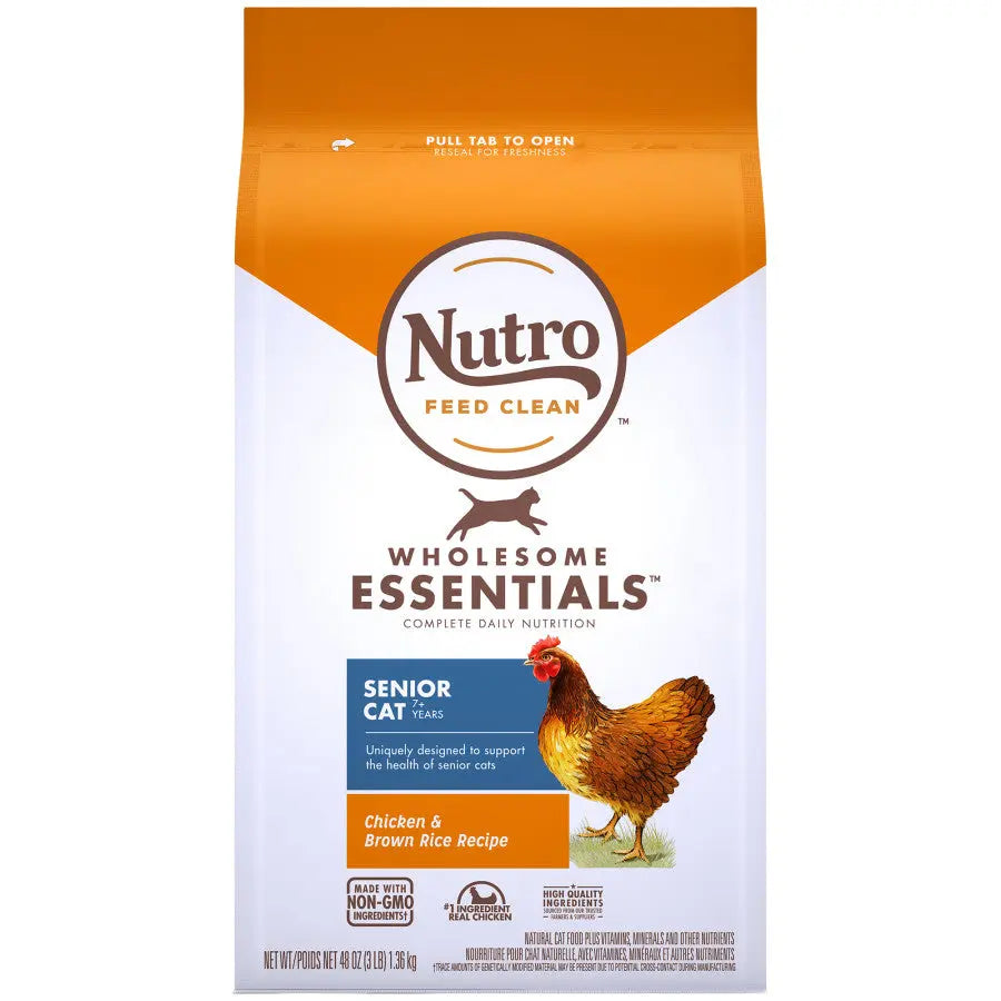 Nutro Products Wholesome Essentials Healthy Weight Indoor Senior Dry Cat Food Chicken & Brown Rice Nutro