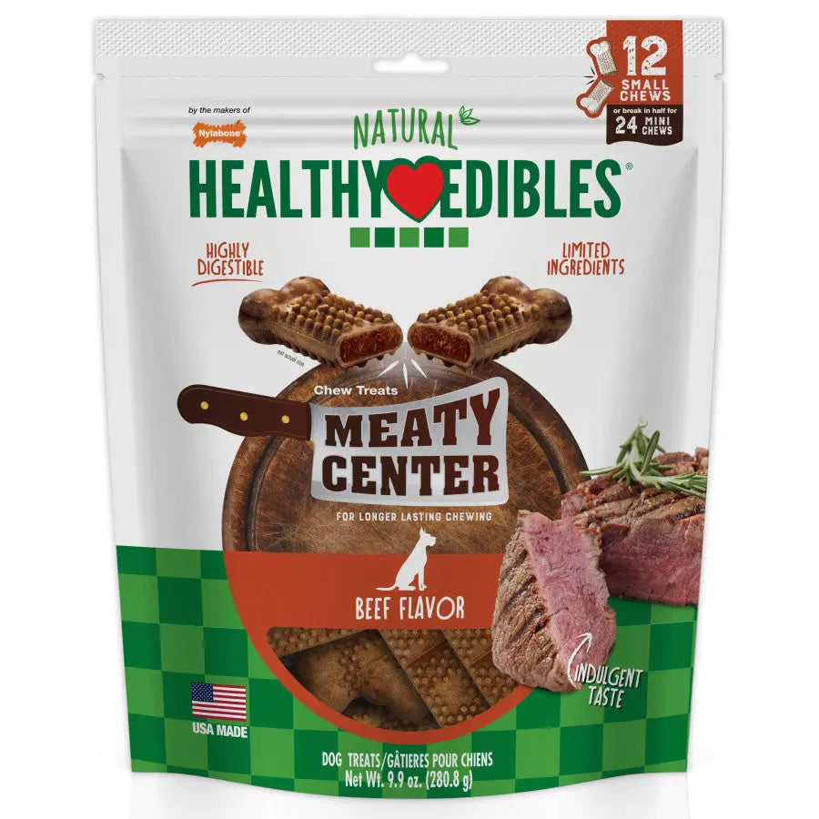 Nylabone Healthy Edibles Meaty Center Natural Dog Treats 12 ct Nylabone