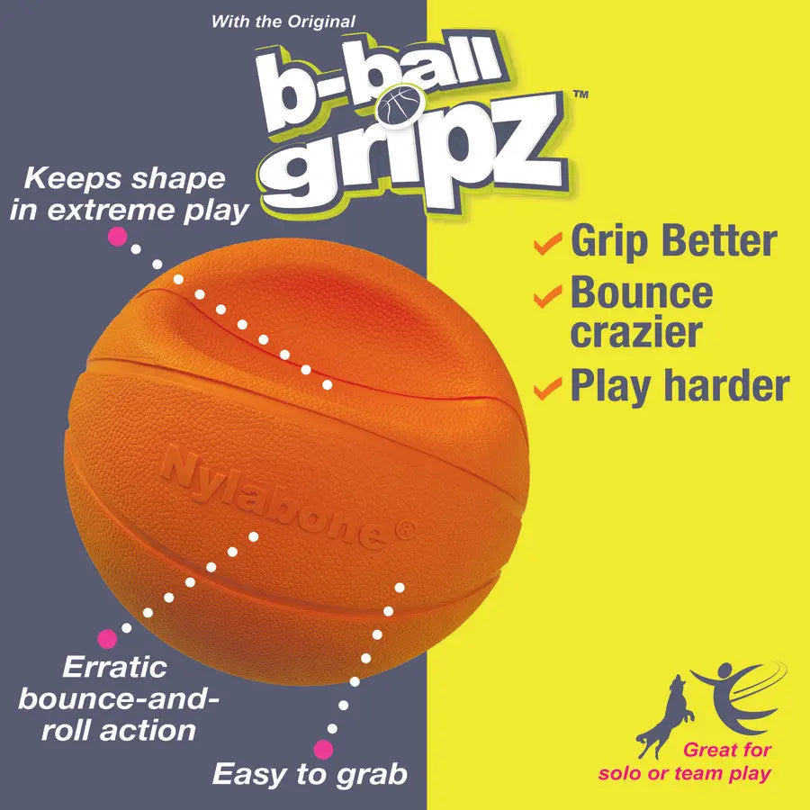 Nylabone Power Play Dog Basketball B-Ball Gripz Nylabone