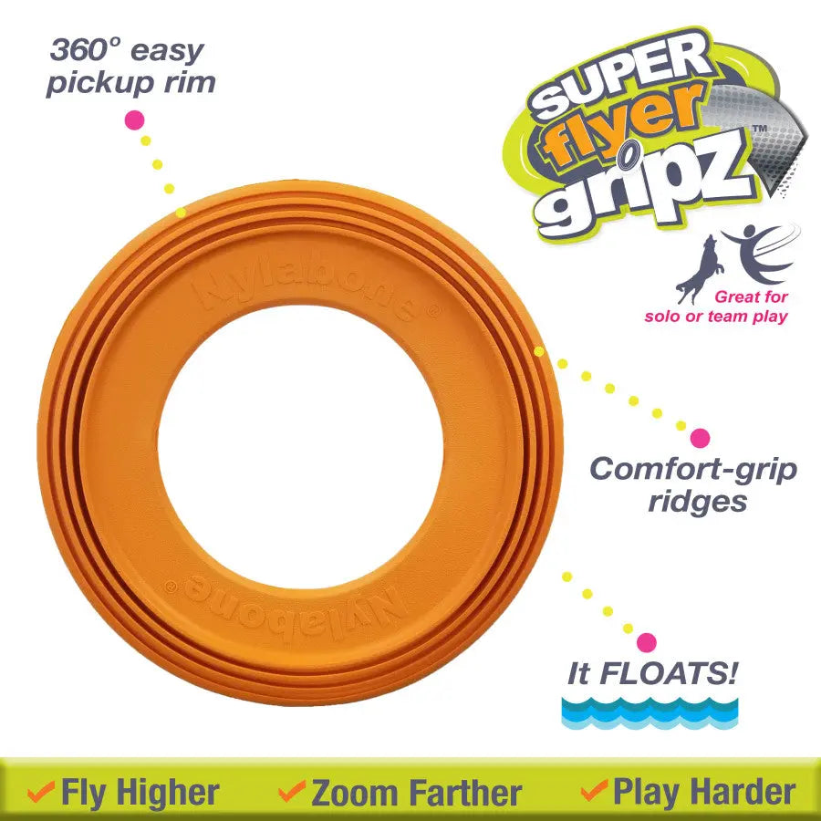 Nylabone Power Play Super Flyer Gripz Disc for Dogs Nylabone