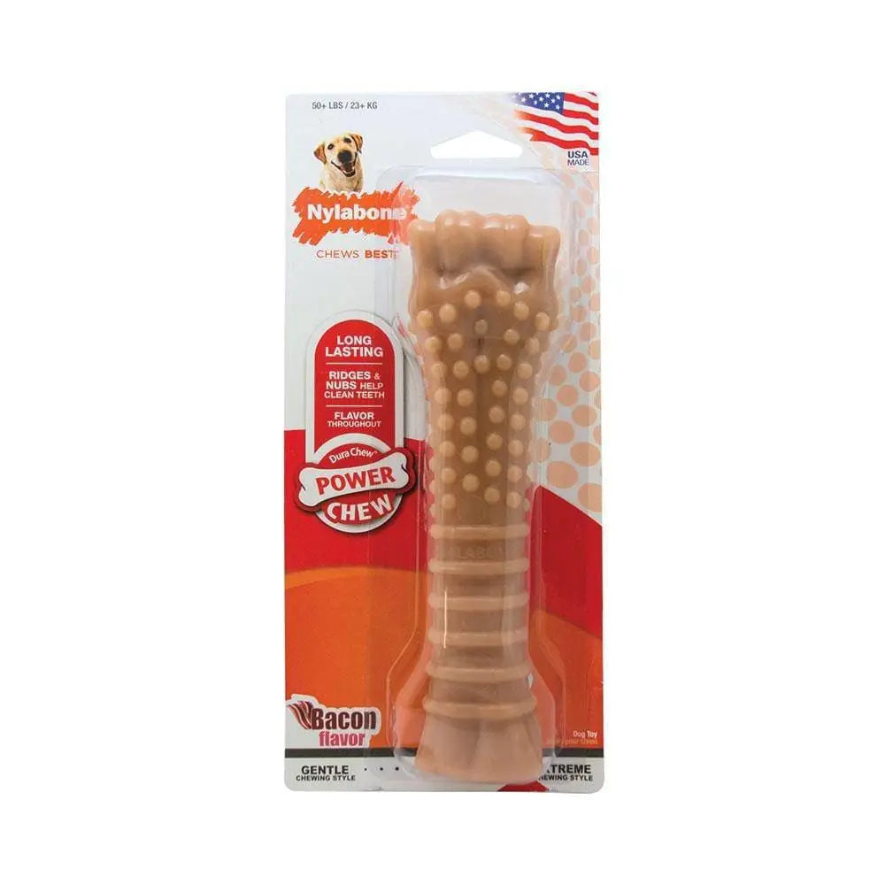 Nylabone® Dura Chews® Power Chews Bacon Flavor Long Lasting Chews Dog Toys Souper 50+ Lbs Nylabone®