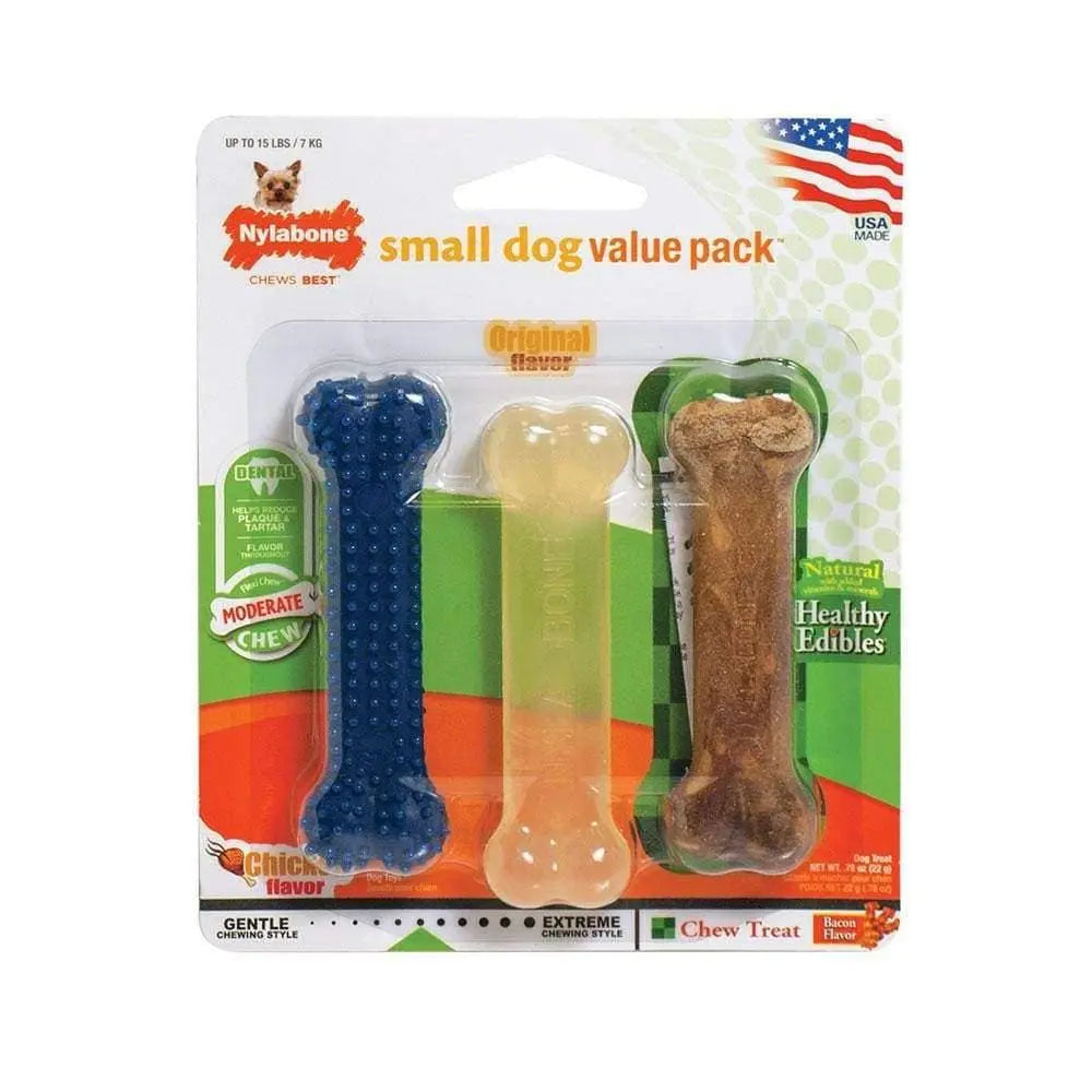 Nylabone® Flexi Chews® Moderate Chews Value Pack Chews Dog Toys Petite Up to 15 Lbs Nylabone®