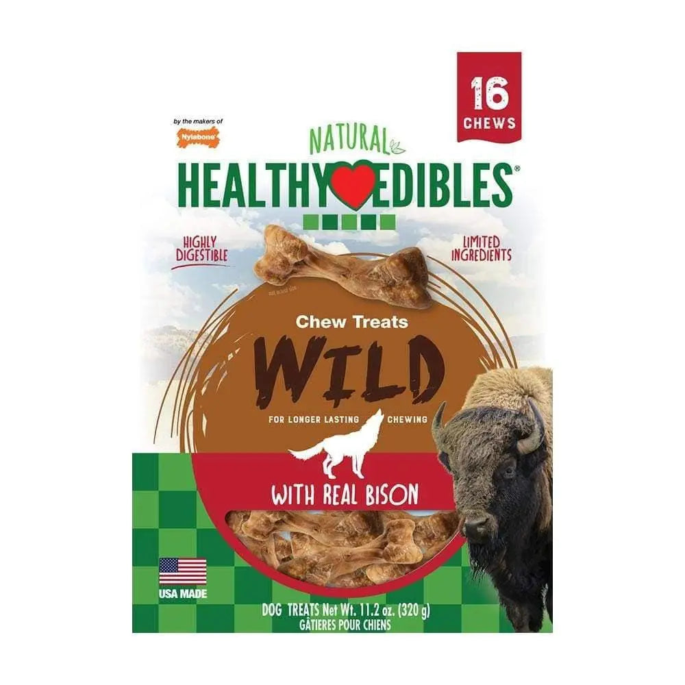 Nylabone® Healthy Edibles® Wild Bison Flavor Chews Dog Treats Small X 16 Count Nylabone®