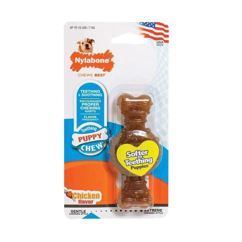 Nylabone® Teething Puppy Chews Chicken Flavor Ring Bone Chews Puppy Toys Petite Up to 15 Lbs Nylabone®