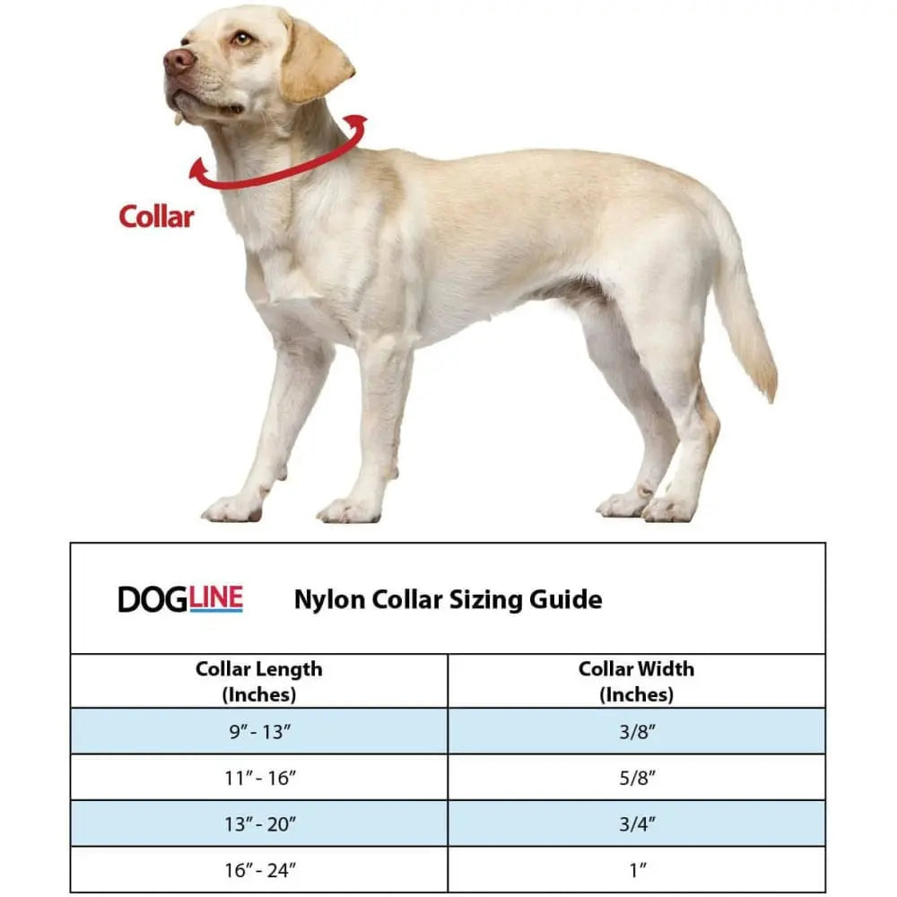 Nylon Flat Dog Collar Adjustable Pet Collars for Puppy Small Medium Large Dogs Dogline