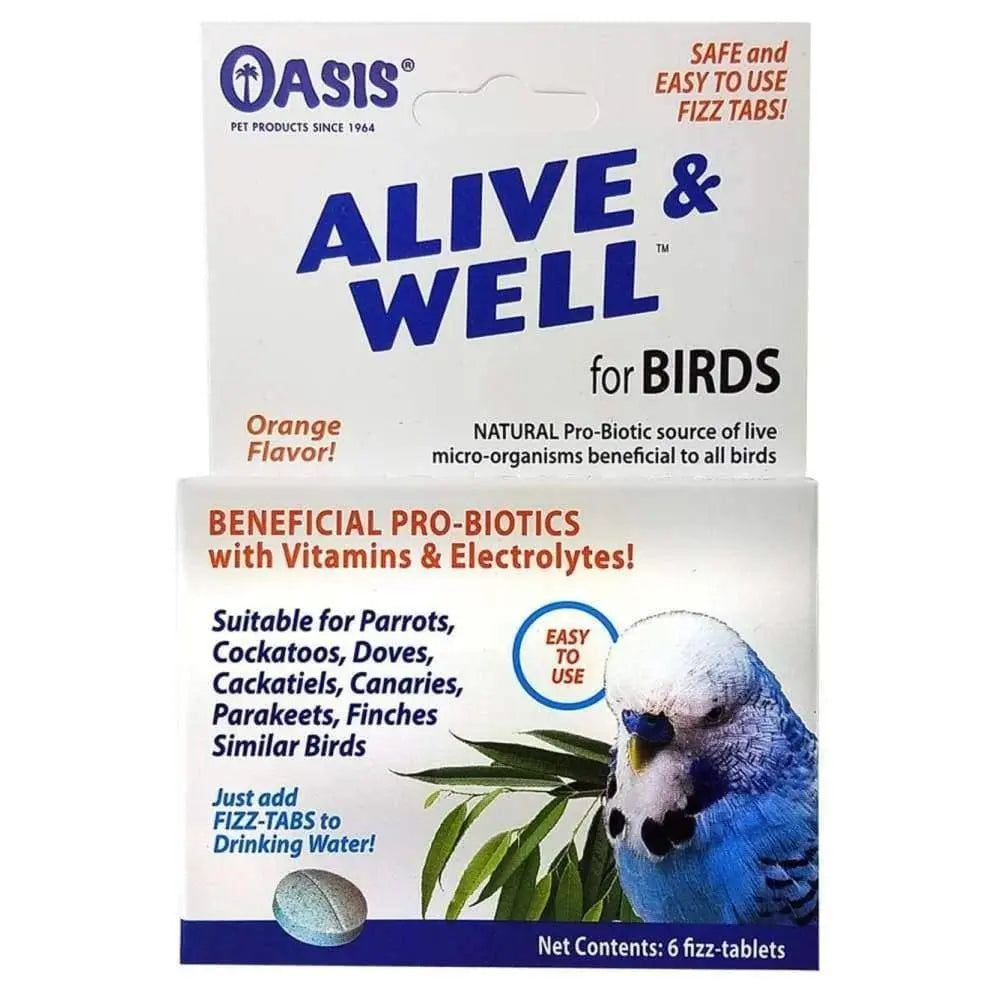 Oasis Alive and Well Probiotic Fizz-Tablets for Birds 6 ct Oasis