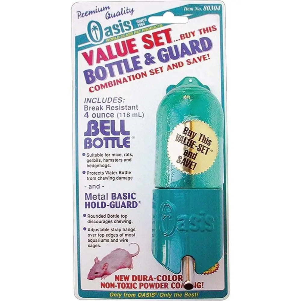 Oasis Bell-Bottle with Basic HoldGuard for Small Animals Green Oasis