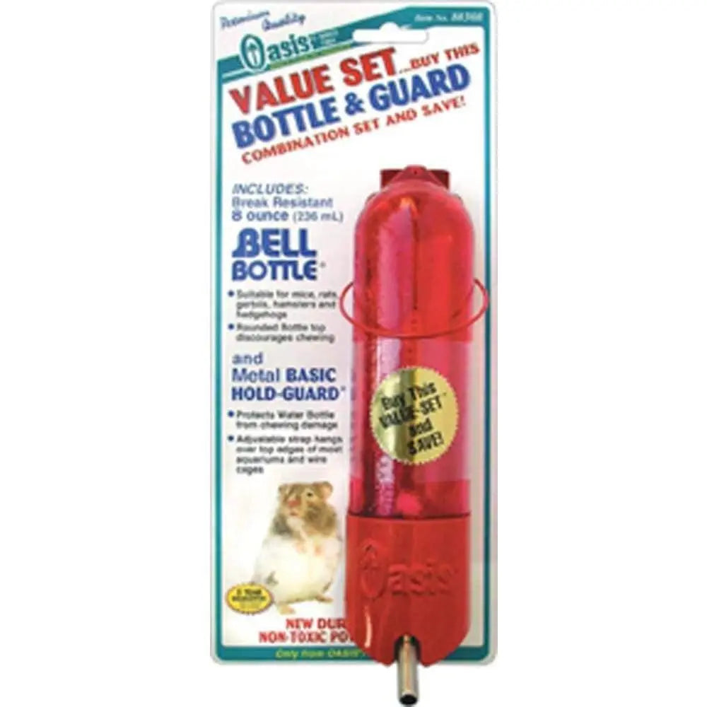 Oasis Bell-Bottle with Basic HoldGuard for Small Animals Red Oasis