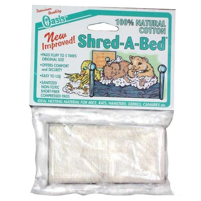 Oasis Shred-A-Bed Hamster Bedding White 2 In X 2 in, 6 pk Oasis