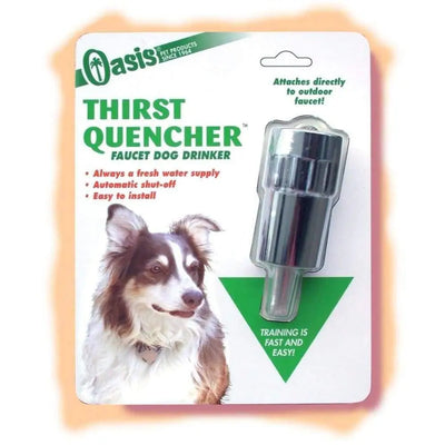 Oasis Thirst Quencher Faucet Dog Drinker Silver Oasis