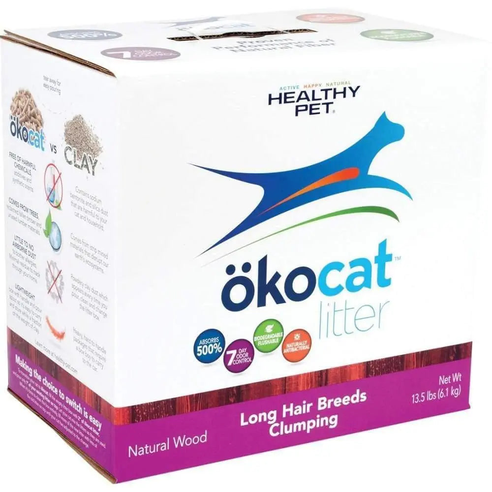 Okocat Natural Wood Cat Litter Long Hair Breeds 10.6 lbs Healthy Pet