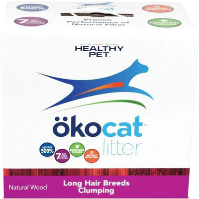 Okocat Natural Wood Cat Litter Long Hair Breeds 14.8 lbs Healthy Pet