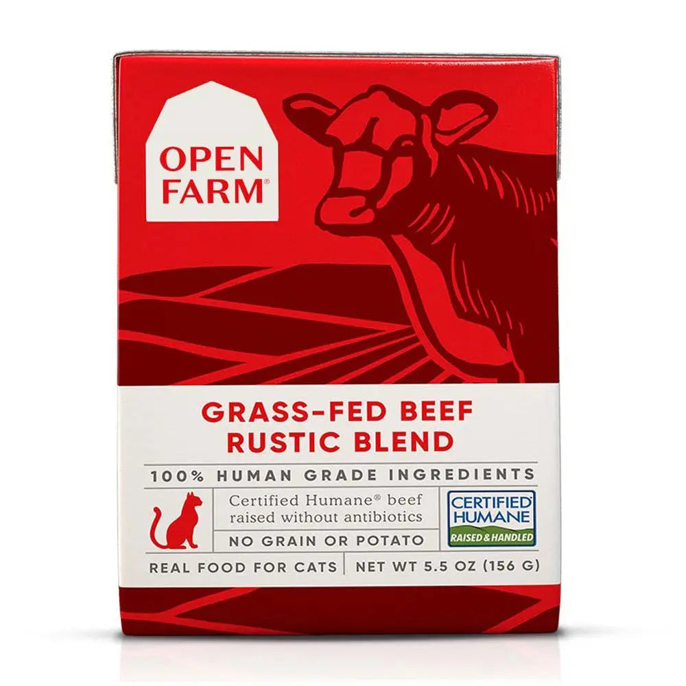 Open Farm® Grass-Fed Beef Rustic Blend Wet Cat Food 5.5oz case of 12 Open Farm