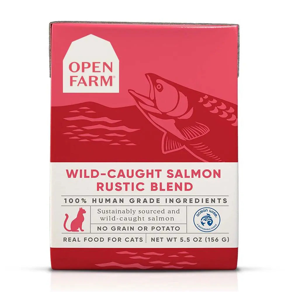 Open Farm® Wild-Caught Salmon Rustic Blend Wet Cat Food 5.5oz case of 12 Open Farm