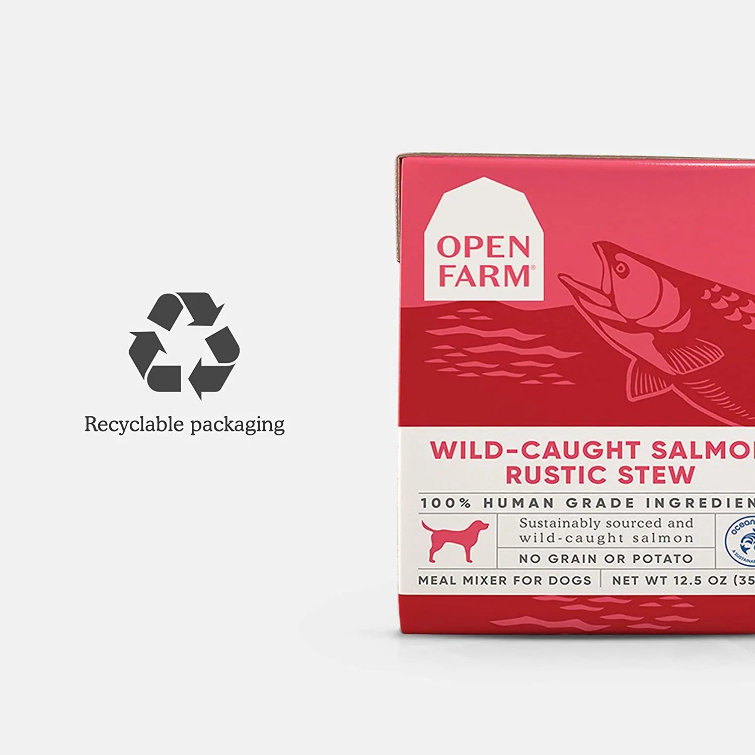 Open Farm® Wild-Caught Salmon Rustic Stew Wet Dog Food 12.5oz case of 12 Open Farm