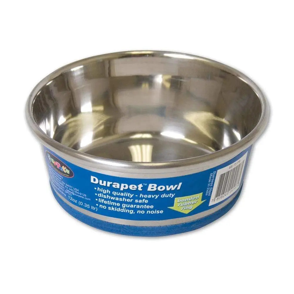 OurPets® Premium Rubber-Bonded Stainless Steel Bowl for Dog 0.75 Quartz OurPets®