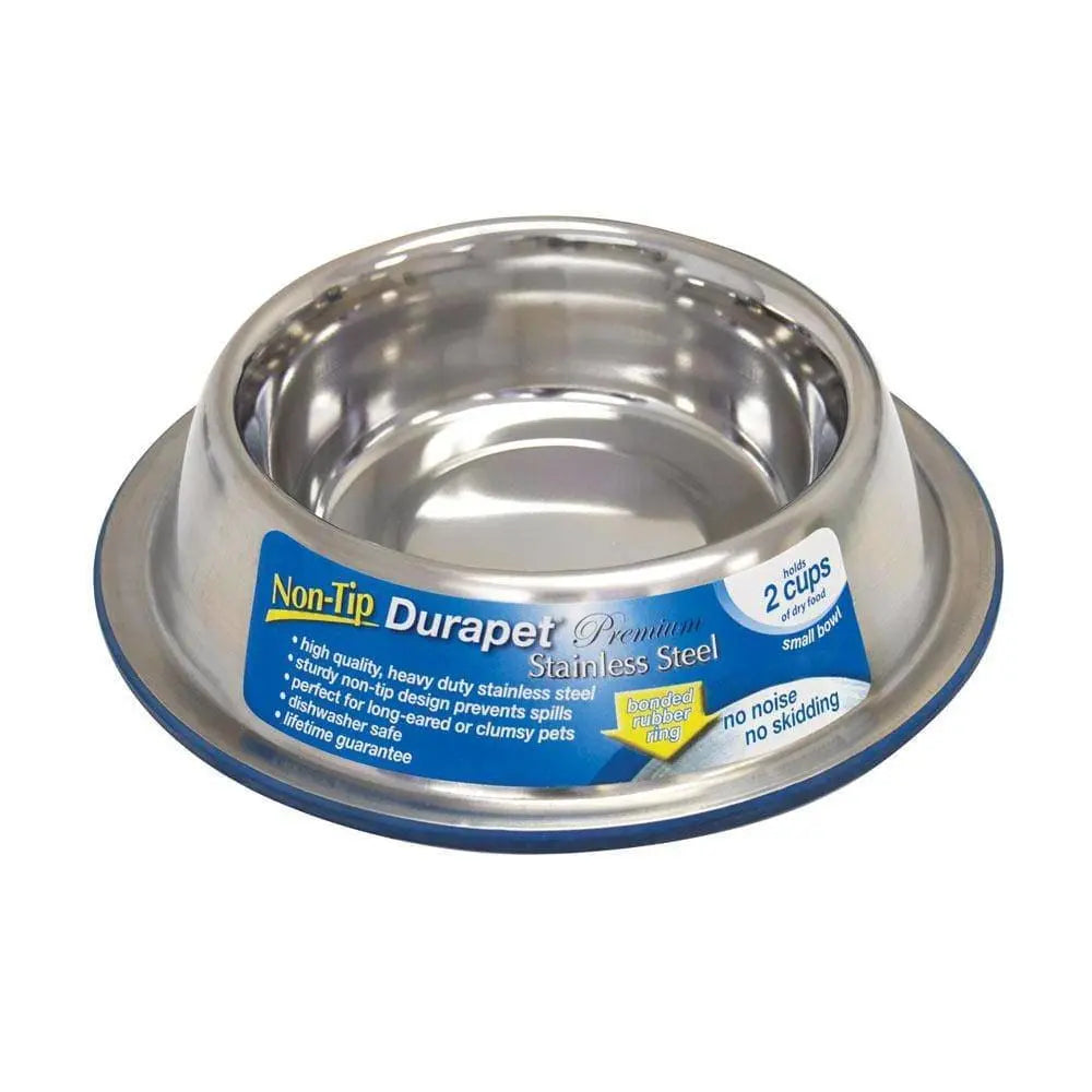 OurPets® Premium Rubber-Bonded Stainless Steel No-Tip Bowl for Dog Small OurPets®