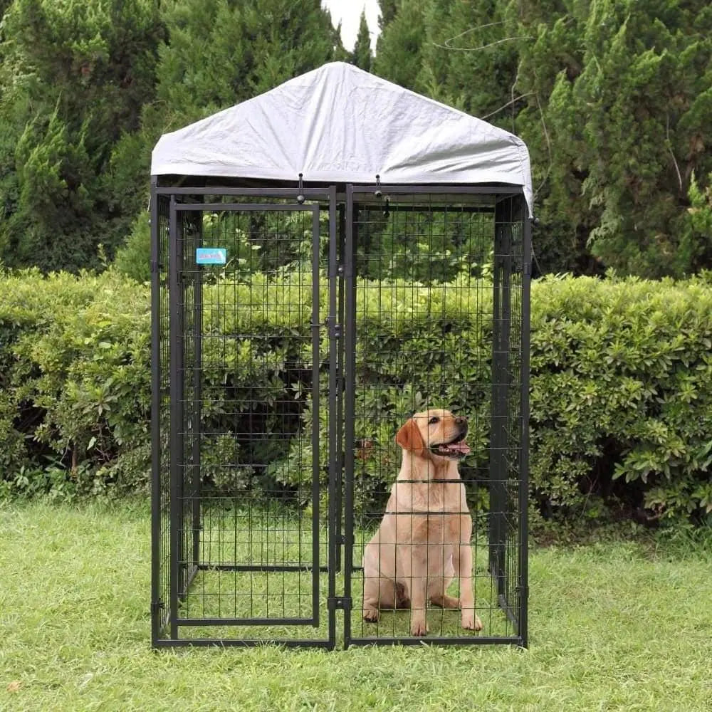 Outdoor Dog Pen Puppy Enclosures Play Pen Kennel with Gate & Roof Talis Us