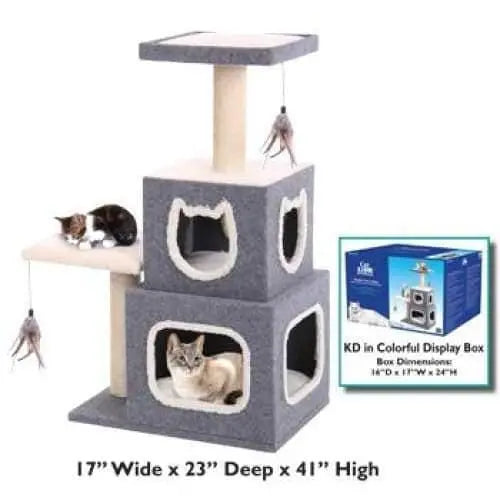 Penn-Plax Cat Life Furniture: Cubical Condo with Lounging Tower and Scratching Posts Penn Plax