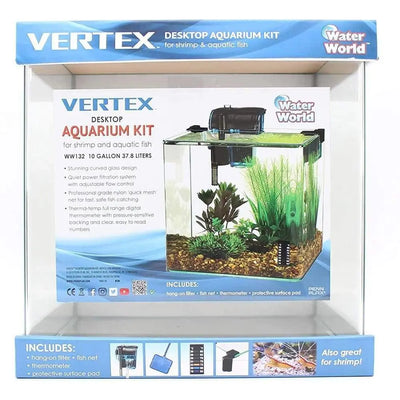 Penn-Plax Water-World Vertex 10 Gallon Fish Tank Kit Perfect for Shrimp & Small Fish Penn-Plax