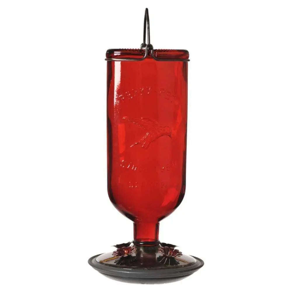 Perky-Pet Antique Bottle Glass Hummingbird Feeder Red 2ea Perky-Pet