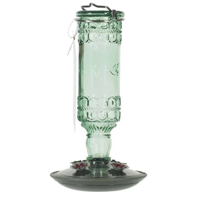 Perky-Pet Decorative Glass Antique Bottle Hummingbird Feeder Green 2ea Perky-Pet