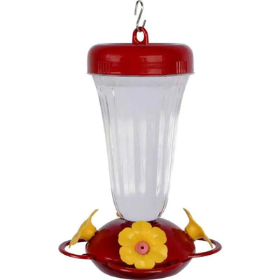 Perky-Pet Flower Top Fill Plastic Hummingbird Feeder Clear, Red, Yellow 1ea Perky-Pet