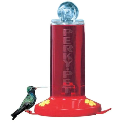 Perky-Pet Window Mount Plastic Hummingbird Feeder Clear, Red Perky-Pet