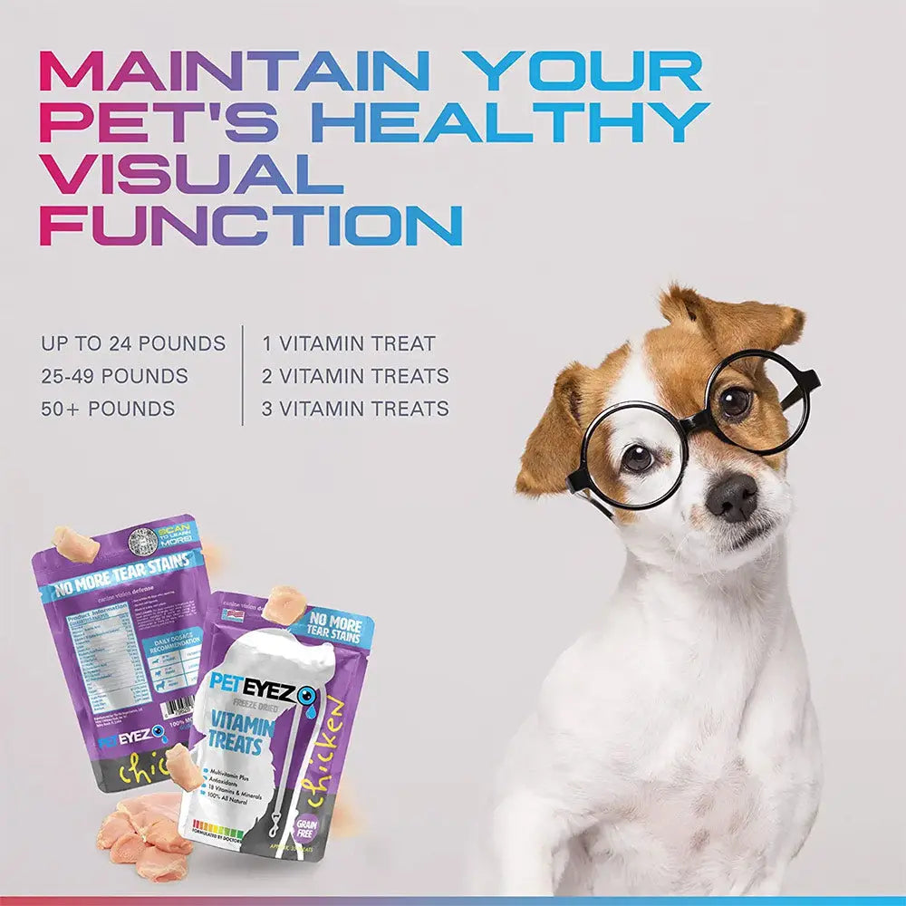 Pet Eyez Vitamin Treats for Dogs Chicken Flavor Pet Eyez