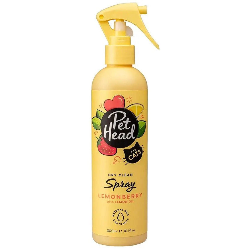 Pet Head Dry Clean Spray for Cats Lemonberry with Lemon Oil Pet Head
