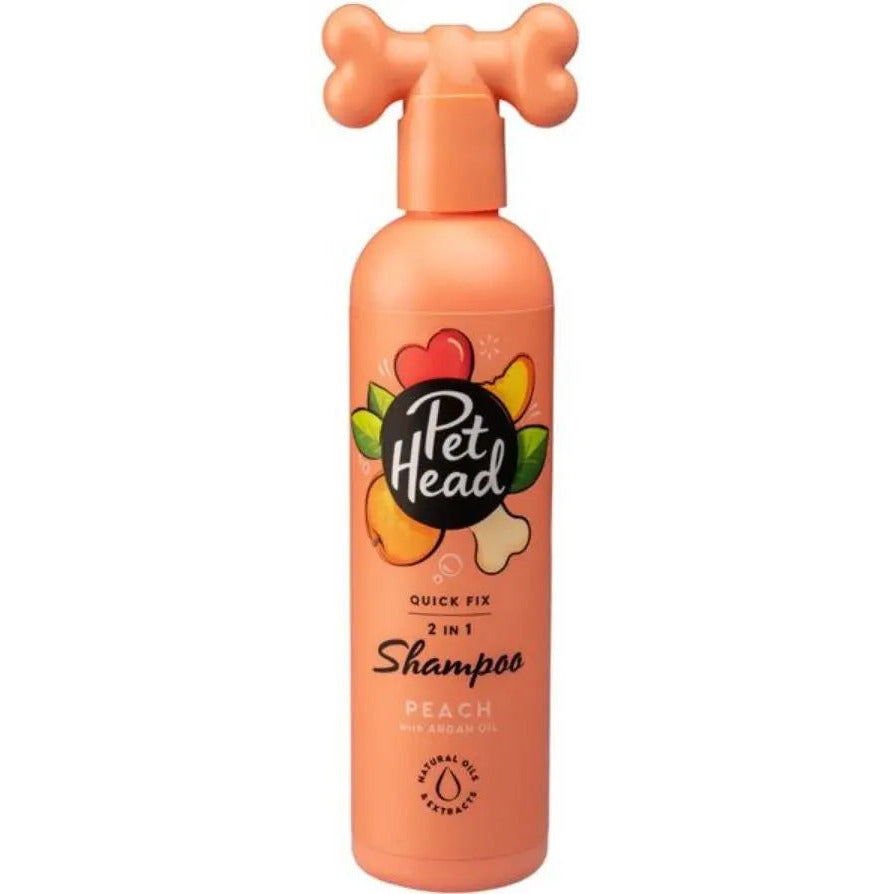 Pet Head Quick Fix 2 in 1 Shampoo for Dogs Peach with Argan Oil Pet Head